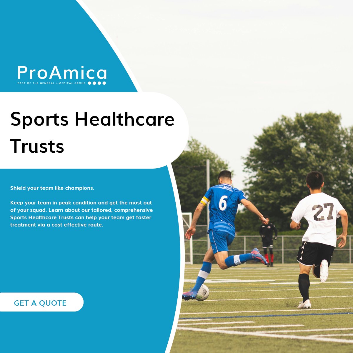 ProAmica's tweet photo. Stay ahead of injuries on the pitch and protect your team players like champions! ⚽️🏆 

Discover our tailored comprehensive sports Trusts and keep your squad at peak performance. Find out more: https://t.co/asp2gMqn40 #SportsInjuryCoverage #TeamProtection #PeakPerformance https://t.co/3asTSbPgDR