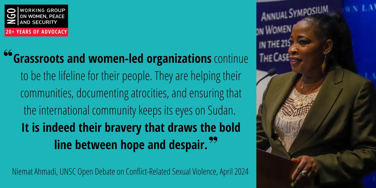 Women and girls in #Sudan have no protection, no access to humanitarian or medical assistance, and nowhere to turn for help in response to widespread #CRSV. Yet they continue to 'draw the bold line between hope and despair,' @NiematA tells the #UNSC.