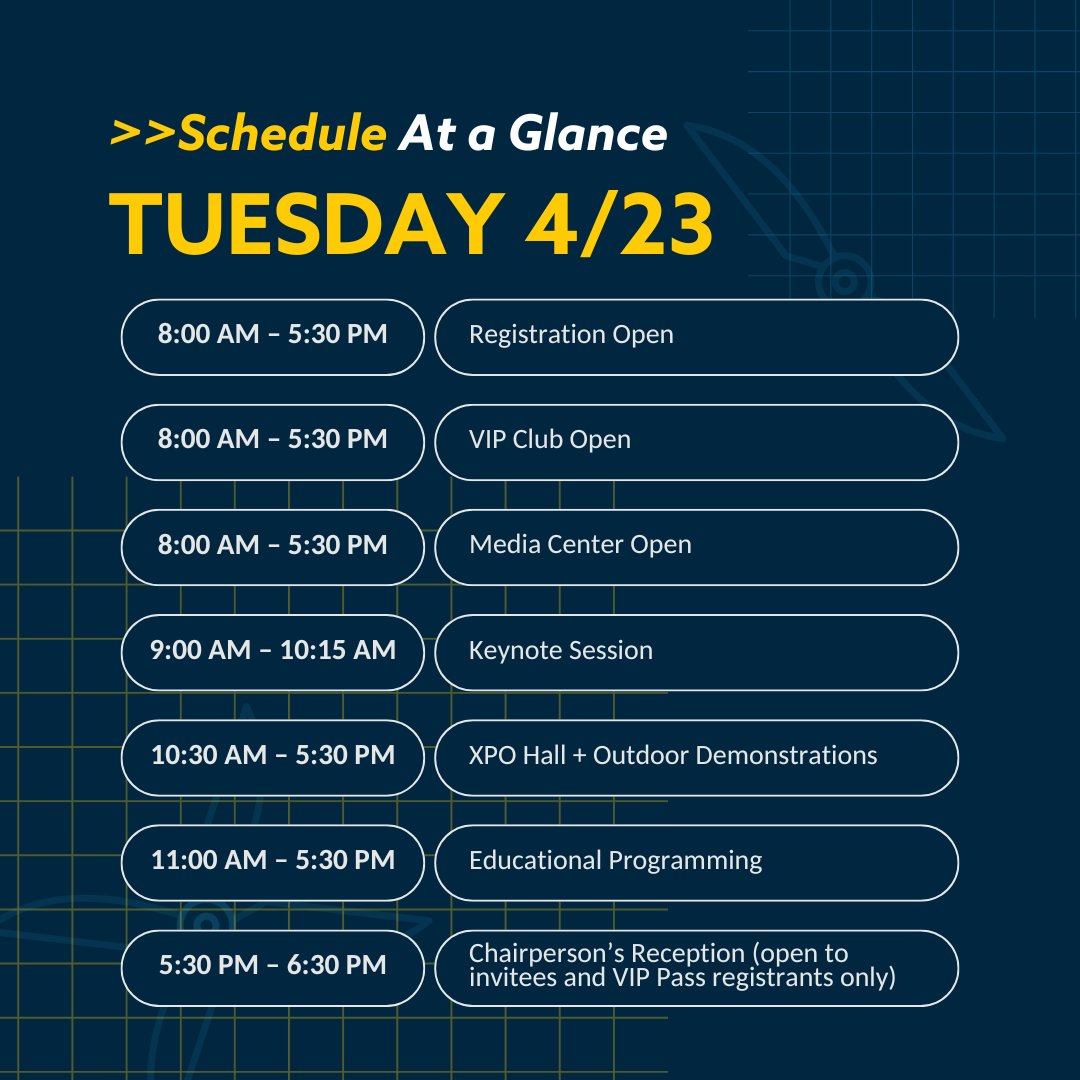 Day two's schedule at a glance ✌️ Check out the full schedule here: bit.ly/3JwP49a #XPO24 #Drones #Defense #TechConference #UncrewedMachines