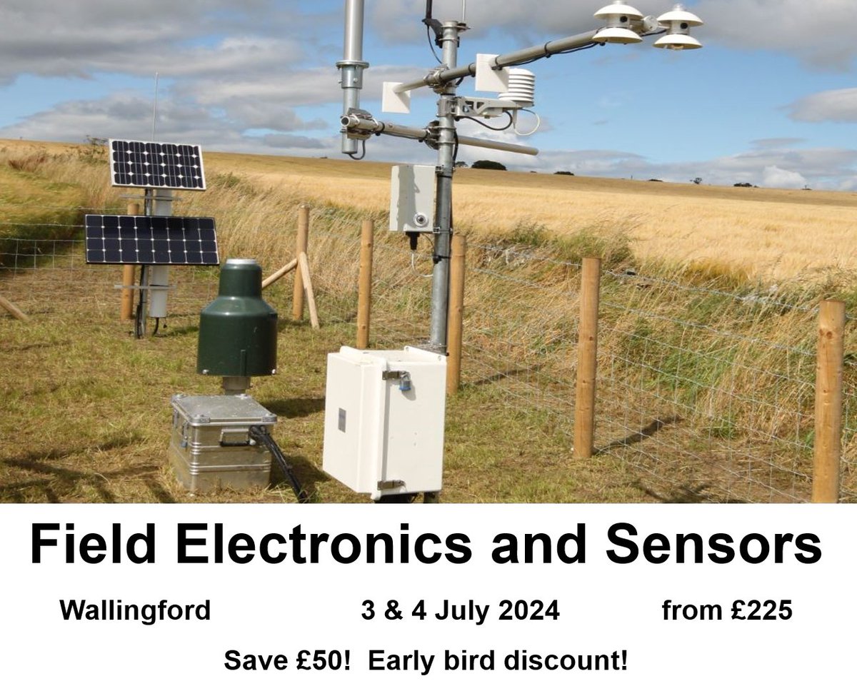 #training @UK_CEH Field Electronics and sensors 3 & 4 July From £225 Save £50! Early bird discount until 20 May! ceh.ac.uk/training/field… PL RP @HollieMCooper @HollyTipper @hrwallingford @hydrogeom_lab @HydroJULES @Hydrology_IRPI @HydrometryEA @hydromorphology @hyejinkim715