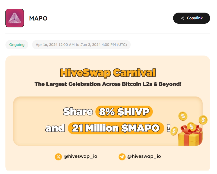 21 million $MAPO tokens+8% of Hiveswap's governance token $HIVP is coming!😯 @mapprotocol @hiveswap_io Trusta Festival is for 'simple' and multi-earned potential benefits~ 🤔While Trusta Campaign is a 'specialized points system' for the project related rewards~ Don't miss the…