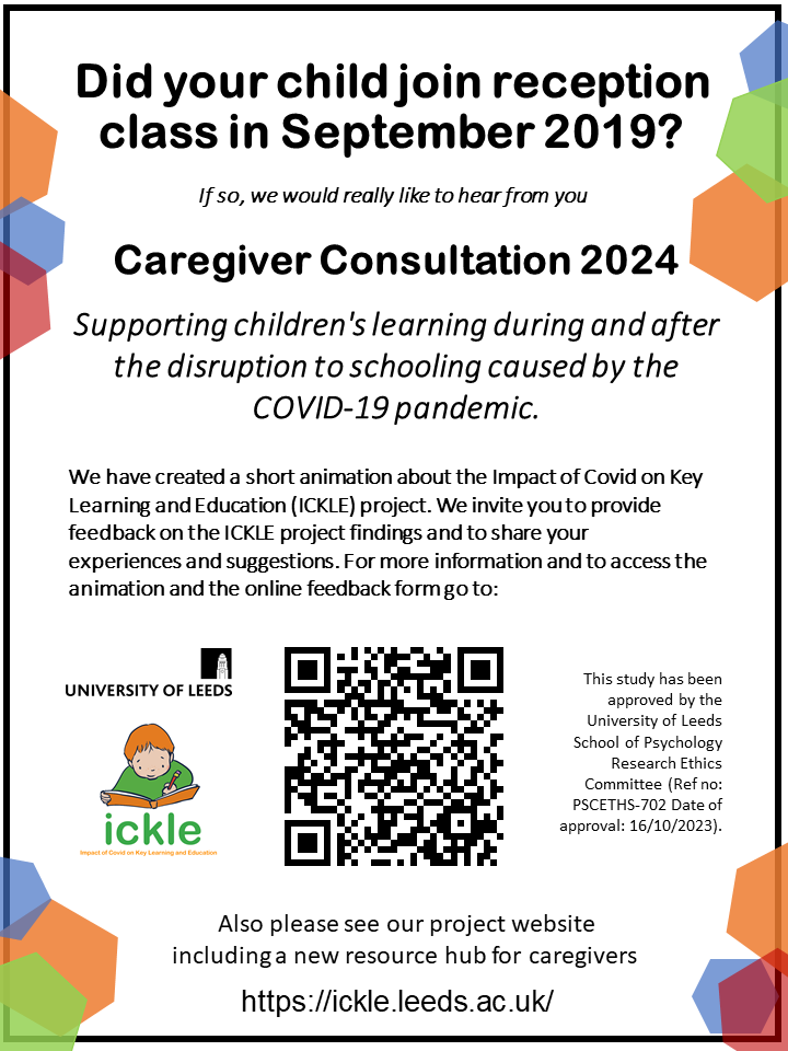IckleProject's tweet photo. We are conducting an online consultation with stakeholders who were working in or with primary schools during the pandemic, and caregivers of children who are currently in Year 4. Please share with anyone who you think may be interested in contributing. Many thanks. https://t.co/SKOcLKnvgZ