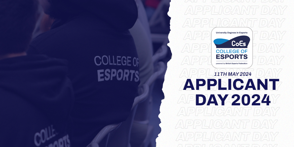 CALLING ALL APPLICANTS! 📣 We will be hosting an Applicant Day for students who have applied to join us this year, to learn more about your course, make some friends, and explore our campus. 📅 11th May 2024 📍 CoEs Campus 🔗collegeofesports.ac.uk/applicant-day-… @british_esports