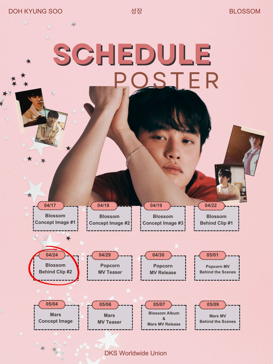 🌸 BLOSSOM SCHEDULE POSTER - 24th BLOSSOM Behind Clip #2 More behind scenes clip from our little prince coming up soon 😍 D-13 to BLOSSOM #BLOSSOM_BehindClip2 #도경수_성장 #DOHKYUNGSOO_BLOSSOM @companysoosoo_