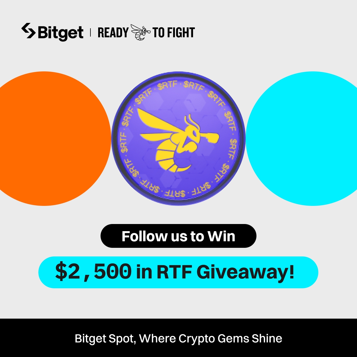Join the #Bitget x $RTF Giveaway! 

💰 $2,500 worth of $RTF (50 winners) 

1⃣ Follow @bitgetglobal <a href="/RTFight_App/">Ready to Fight</a>  
2⃣ Repost with #RTFlistBitget &amp; tag your friends 
3⃣ Fill out the form: forms.gle/Zu7AXaNRP9hFL5…