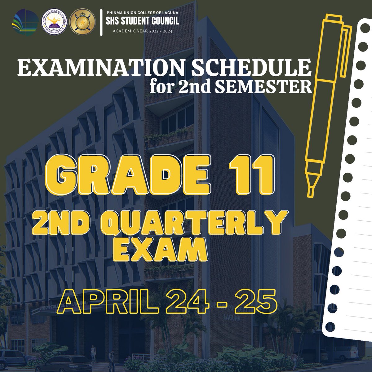 phinmauclshssc's tweet image. #phinmauclshsc
#examinationweek 
Caption by: Bry Gia Joven
Pubmat by: Emmanuel Jhay Villaruel