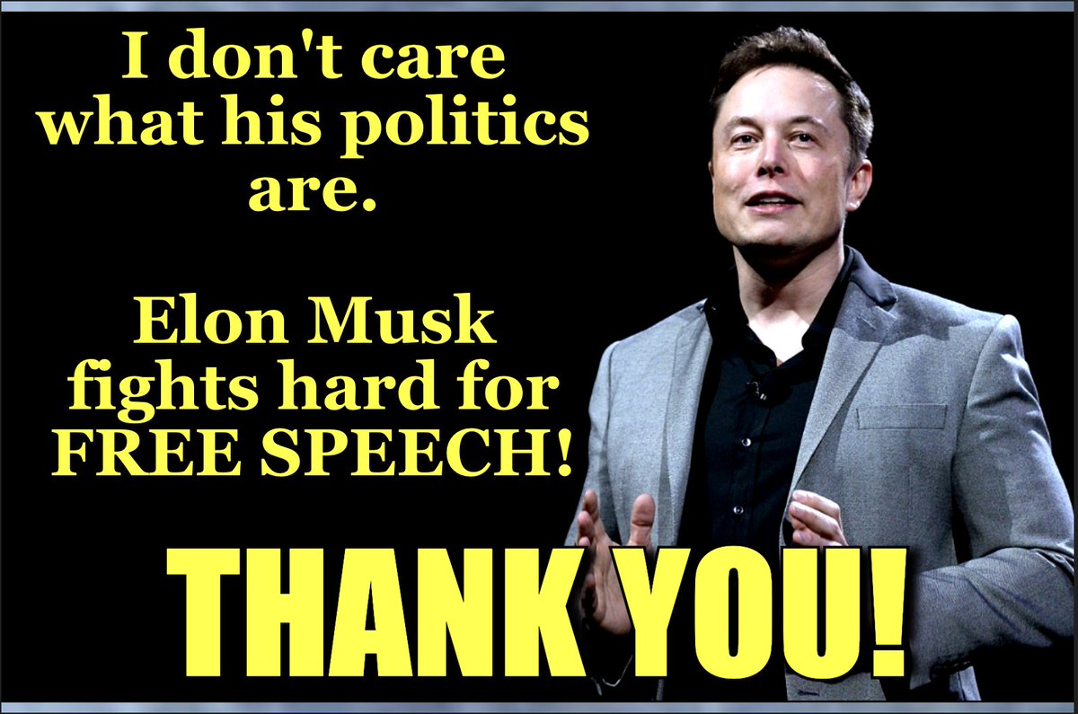 Only two men have put it all on the line for us--their money, principles, and reputation: Donald Trump and Elon Musk. One is facing prison time from the Democrats, and the other continually attacked and smeared as well. We owe them both so much. American heroes in my book.