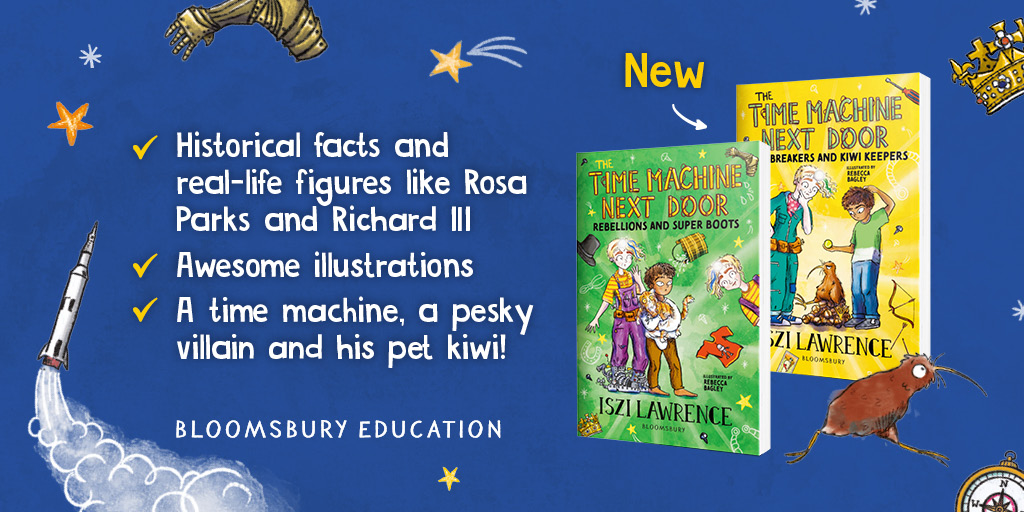 Step back in time with Sunil and Alex in two brand new adventures in The Time Machine Next Door series! Meet real-life historical figures, witness monumental events and get up to all sorts of hijinks. ❇️ Out now! ⏱️ @iszi_lawrence @bagleybooks