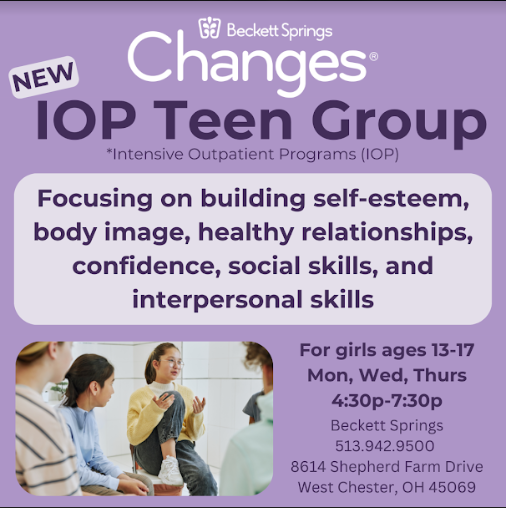 ArcherCounselor's tweet photo. Unique opportunity for teens: Becket Springs has a new teen Intensive Outpatient Group focusing on building self-esteem, body image, healthy relationships and more! Give them a call to learn/register 513.942.9500 #MentalHealthAwareness https://t.co/n3wD39nDib