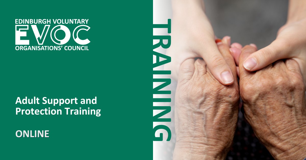 📢 #EVOC #EdinburghTraining 📢

Gain vital knowledge and skills in adult support and protection, enabling you to effectively safeguard and support vulnerable adults under your care.

🗓️ Wed 15 May, 9:30am - 1pm

Details ▶️ bit.ly/4b7Z6tq

#ProfessionalDevelopment