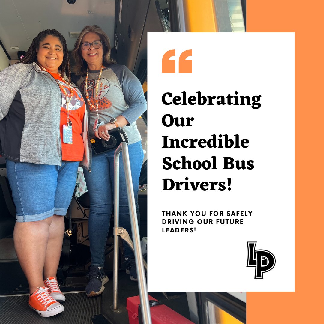 lpisd's tweet photo. Please join us as we celebrate our wonderful school bus drivers and transportation staff! #schoolbusdriverappreciationday #LPLegacy https://t.co/mmJzqqSyR3
