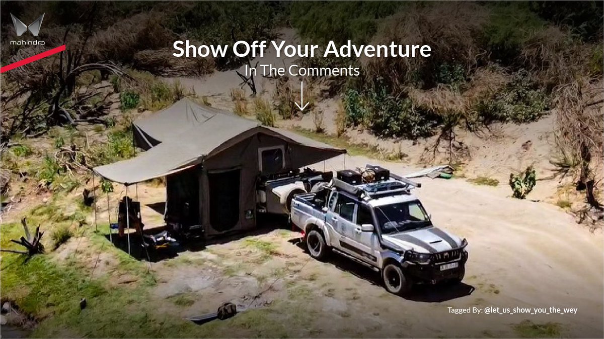 Are you a camper or a glamper? Do you thrive in the wilderness under the stars or prefer the comforts of a fenced reserve? Share your adventure preference with us! ​ Thanks for sharing, @let_us_show_you_the_wey!​ #MahindraMoments #MahindraSA