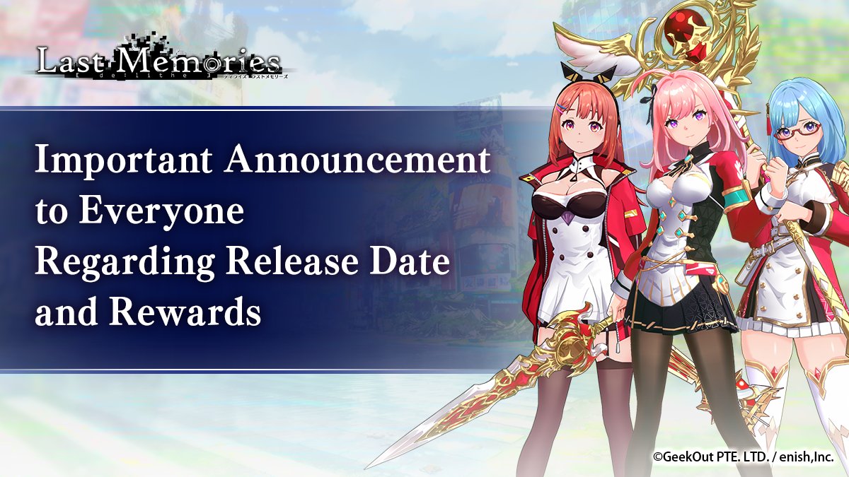 lastmemoriesen's tweet photo. The release date for De:Lithe Last Memories has changed from April 2024 to June 2024. 

We apologize for any inconvenience, however our team wants to ensure the player experience is fully optimized at launch. 

For more details please visit: https://t.co/TugbnSHbsu https://t.co/VmUrCatT4Z