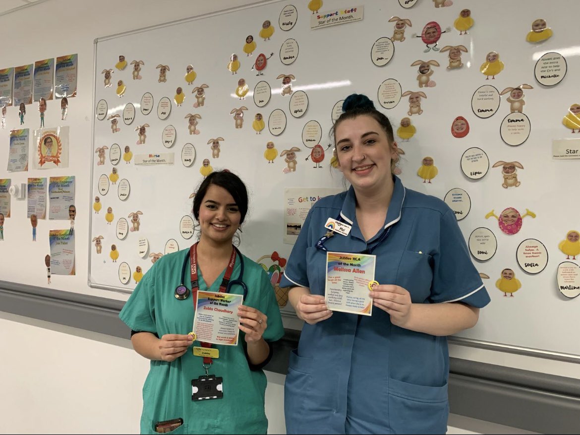 We’ve changed our star of the month here on Jubilee🌟. We wanted to recognise a nurse, health care assistant and a support member. The March winners are Adeola, Melissa and Zubia 🎉🎉🎉