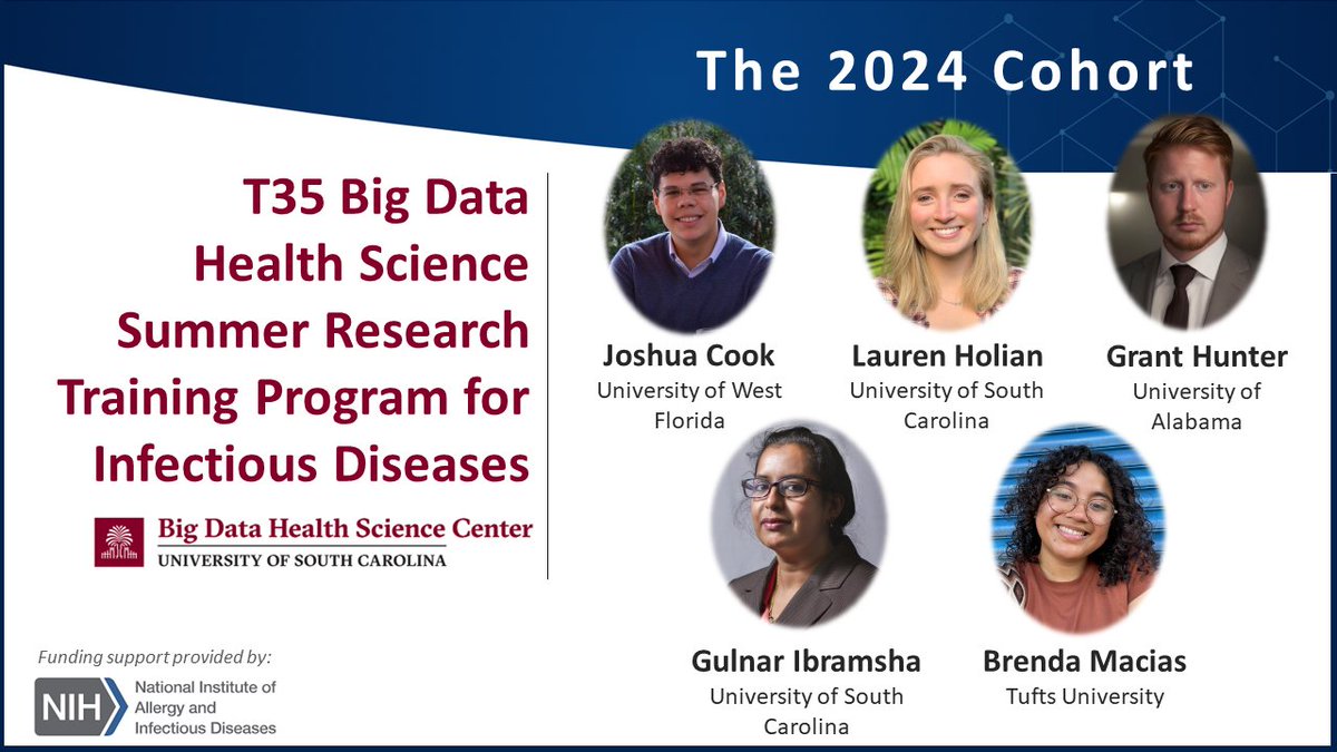 We’re excited to welcome the 2024 cohort for NIH-funded T35 big data health science summer training. Please meet our 2024 cohort ⬇️and learn more about their research interests here 👉 tinyurl.com/t35-2024-cohort.
#BigData #Health #DataScience #NIH #Training #T35