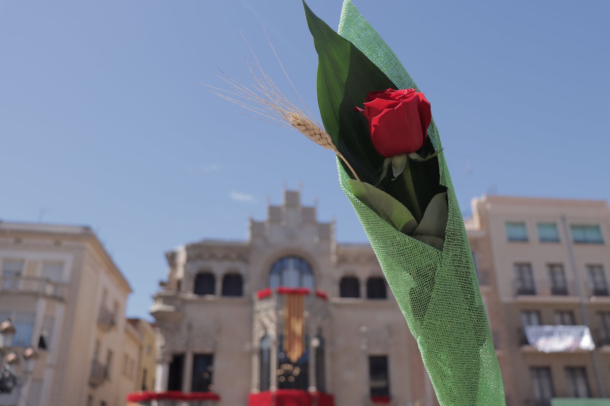 canalreus's tweet photo. 🌹📚 Per #SantJordi, roses i llibres! El centre de #Reus s'han omplert de gent que no s'ha volgut perdre un dels dies més especials de l'any 

📸 Us deixem un recull d'imatges de les primeres hores del dia! (@MartaTorrens_) https://t.co/ClyEg2NHvO