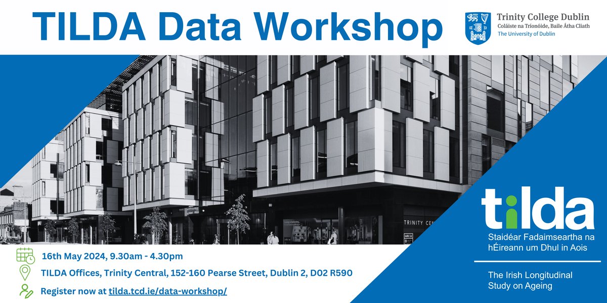 If you want to learn more about @tilda_tcd, what we measure, how often we measure it, how to access the data, and how to get started - register for our upcoming TILDA workshop on 16th May👇.