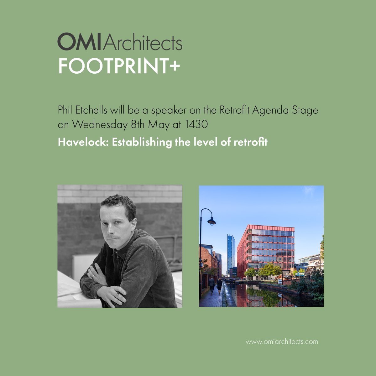 OMI Architects (@omiarchitects) on Twitter photo Phil Etchells will be speaking at <a href="/FootprintPlus/">FOOTPRINT+</a> a UK property event for a zero carbon future.
May the 8th at 1430 - Retrofit Agenda Stage - he will be on a panel discussing ‘Havelock: Establishing the level of retrofit.’
Drop us an email to meet-up: info@omiarchitects.com Phil Etchells will be speaking at <a href="/FootprintPlus/">FOOTPRINT+</a> a UK property event for a zero carbon future.
May the 8th at 1430 - Retrofit Agenda Stage - he will be on a panel discussing ‘Havelock: Establishing the level of retrofit.’
Drop us an email to meet-up: info@omiarchitects.com