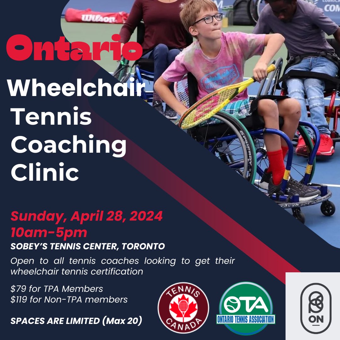 ely_OTA's tweet photo. Still time to register for the @TennisCanada @TennisOntario @ONPARANETWORK wheelchair coaching course this weekend. Only a couple spots left open. Hope to see you there!
#GetOnTheCourt https://t.co/XAHdjuVfJq