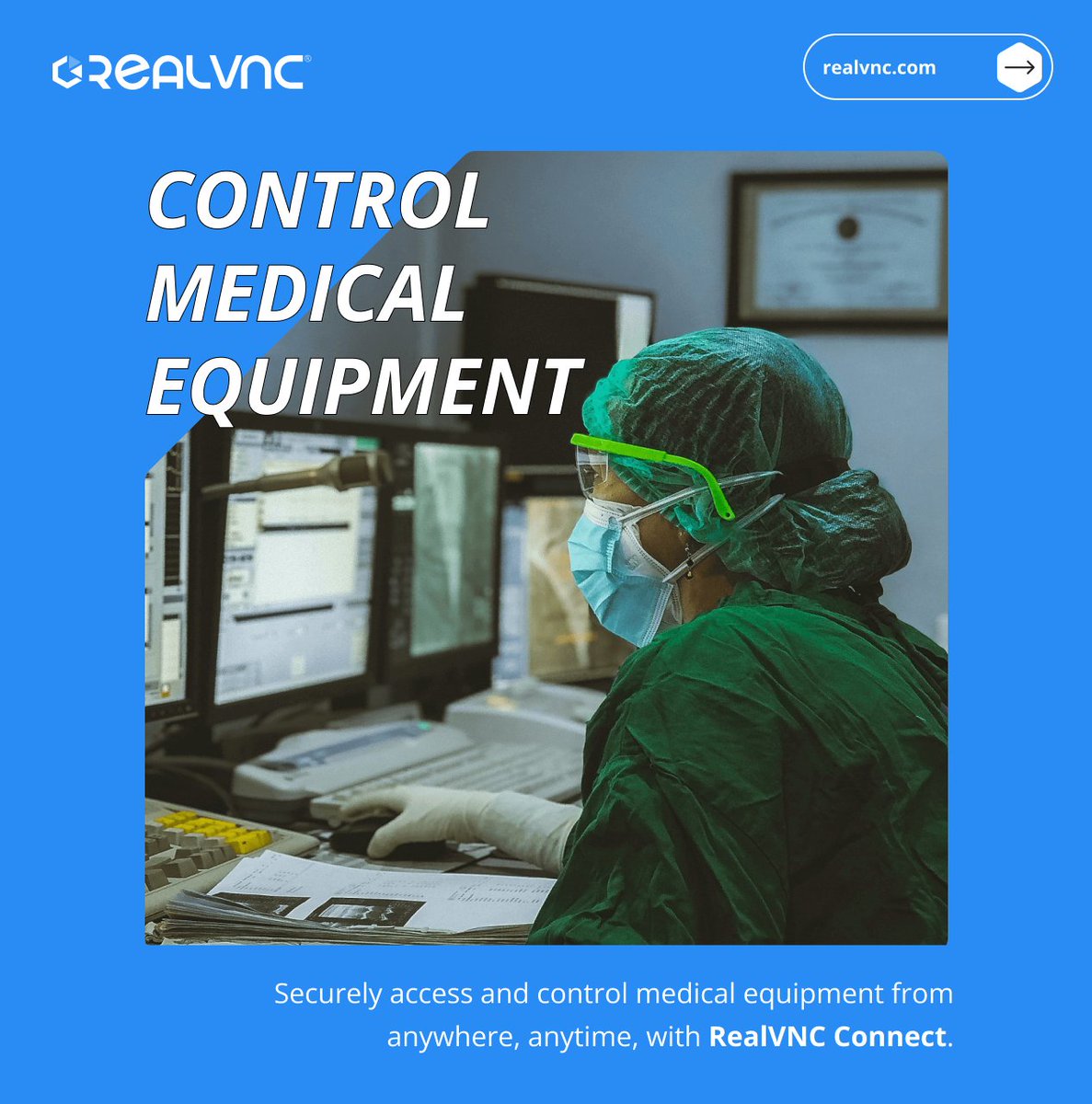 Boost healthcare services delivery with RealVNC Connect. Securely access and control medical equipment from anywhere, anytime. 

#HealthTech #RemoteAccess