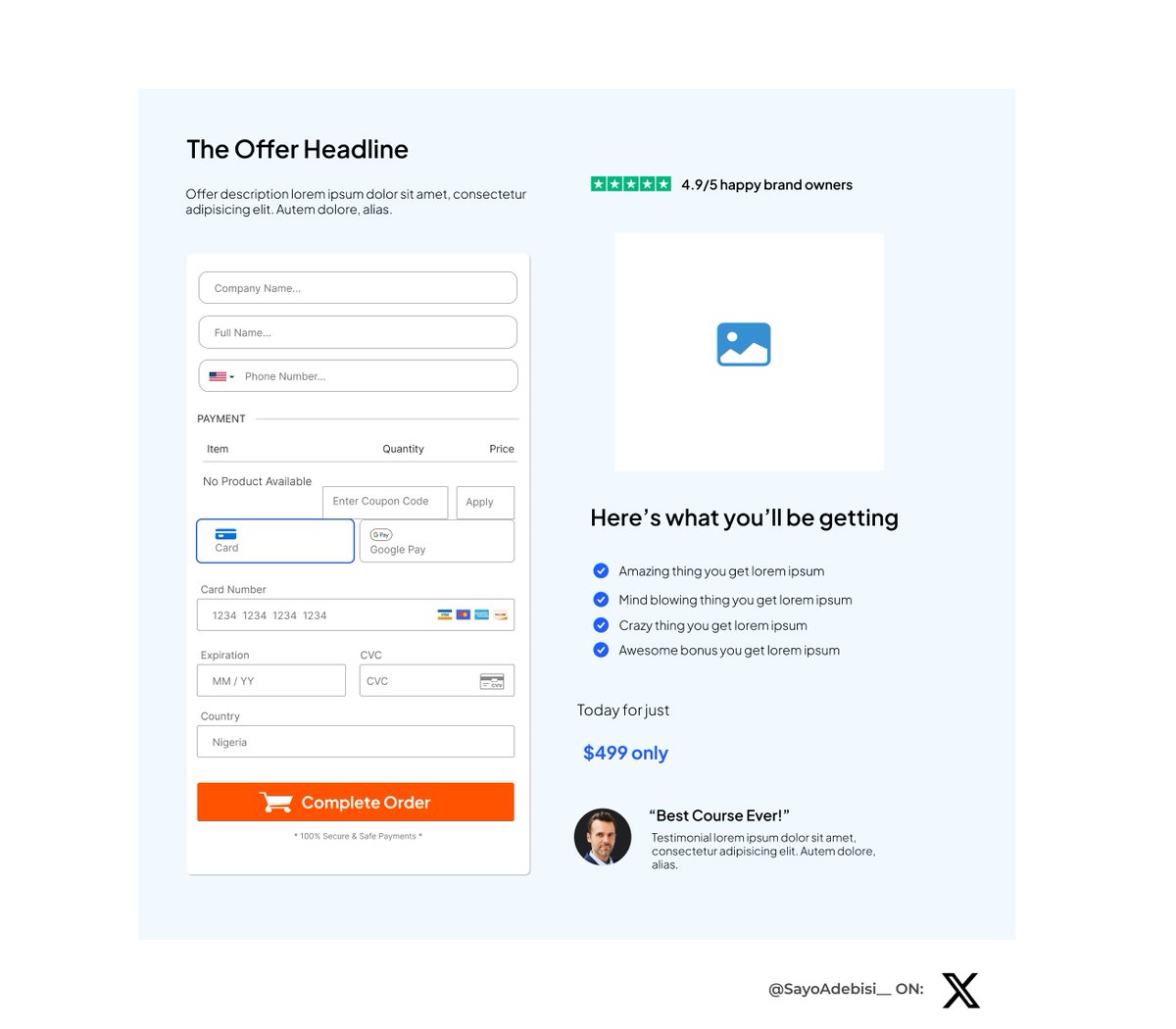 Info product owners Your sales page is not the only page that needs to be optimized for conversions Your order form page also needs to be optimized to convert your prospects Here's a high-converting order form page template for your offers [Ignore if you hate money] - 5 star…