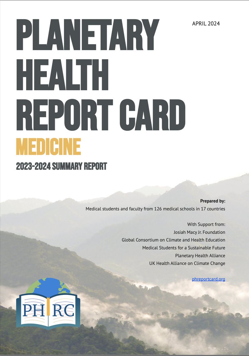 The annual @phreportcard just came out. Kudos for grading health profession schools on their initiatives related to planetary health! @usnews: if you really want to make a difference, please include these results in your med school rankings. phreportcard.org/wp-content/upl…