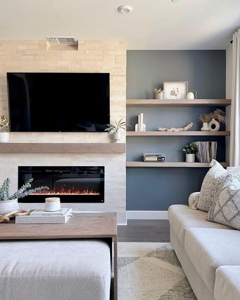 Happy World Book Day!  Picture yourself relaxing by this cozy fireplace with a good book! #goals 
Sideline Electric Fireplace Installation by Home with Emily Jean
#worldbookday #readinglife #readinggoals #electricfireplace #touchstonehomeproducts