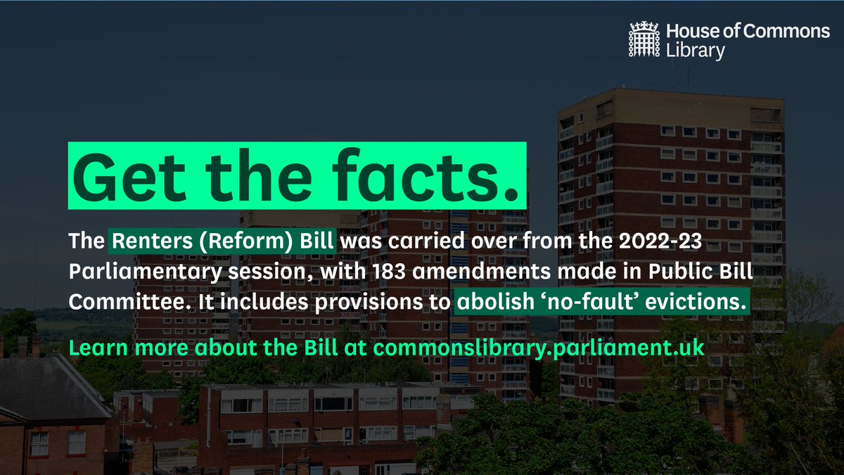 📚 Get the facts on the Renters (Reform) Bill Ahead of tomorrow's remaining stages, read new research from the @commonslibrary for more on the Bill's progress through Parliament and how it would change the private rented sector: commonslibrary.parliament.uk/research-brief…