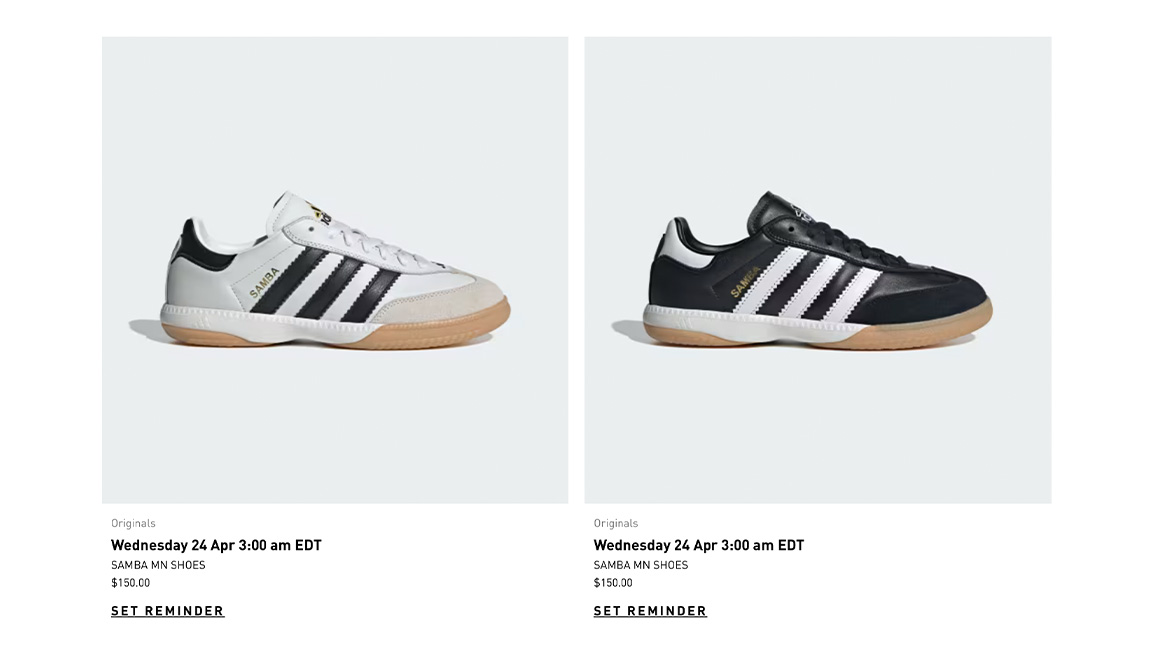 ⚠️ NOTE: The adidas Samba Millenium — originally scheduled to release tomorrow, April 24 — has been removed from adidas.com. Stay tuned for updates.