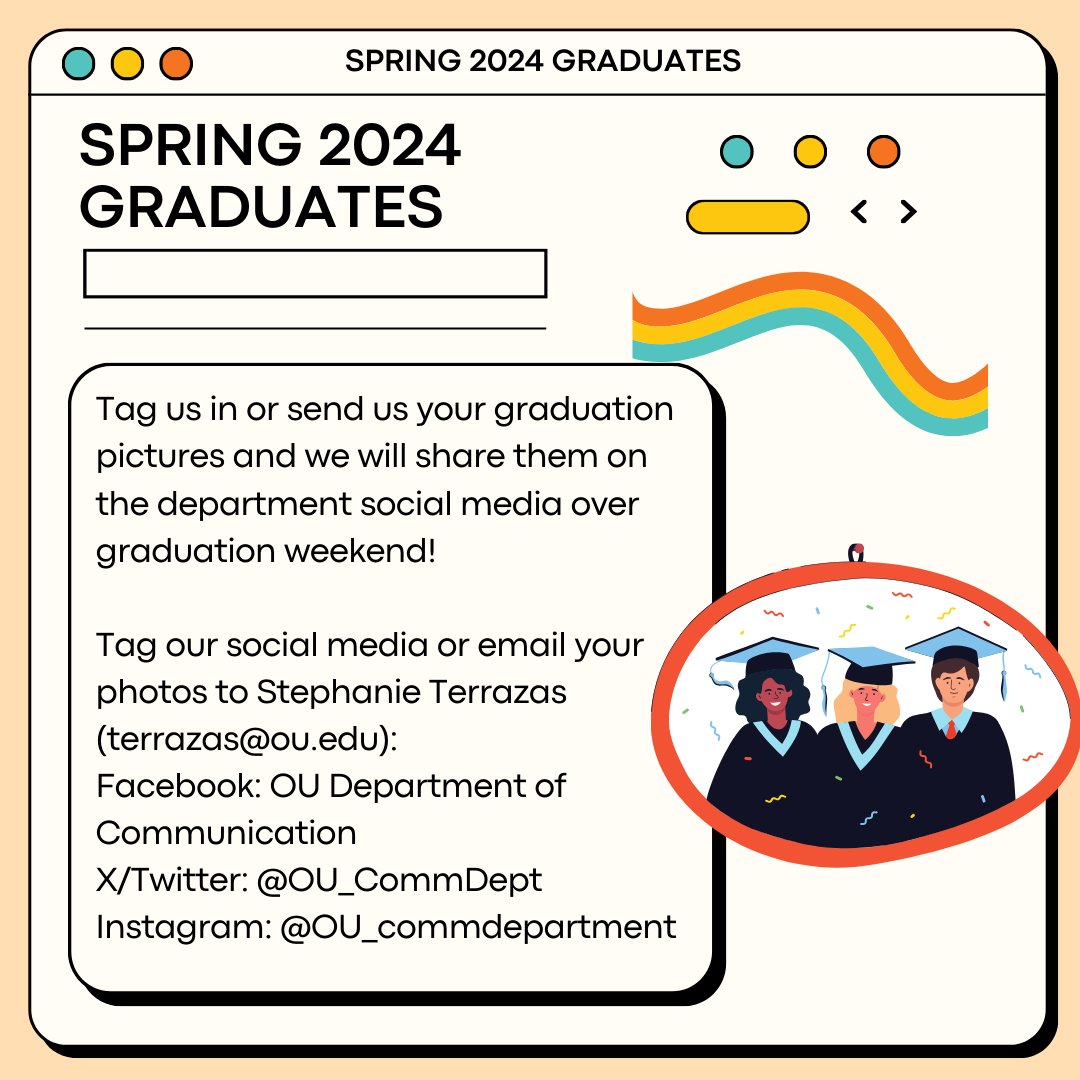 Good morning, here is this week's Department of Communication Newsletter! We hope everyone has a great end of the semester and good luck with finals! Part 2