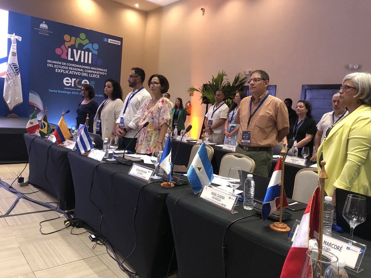 🌎Hoy estamos inaugurando la versión número 58° de Coordinadores Nacionales del Laboratorio # LLECE de <a href="/UNESCOSantiago/">UNESCO Santiago</a> y lo estamos haciendo en República Dominicana con representantes de 18 países, alta convocatoria,  para avanzar en implementación  estudio regional #ERCE2025