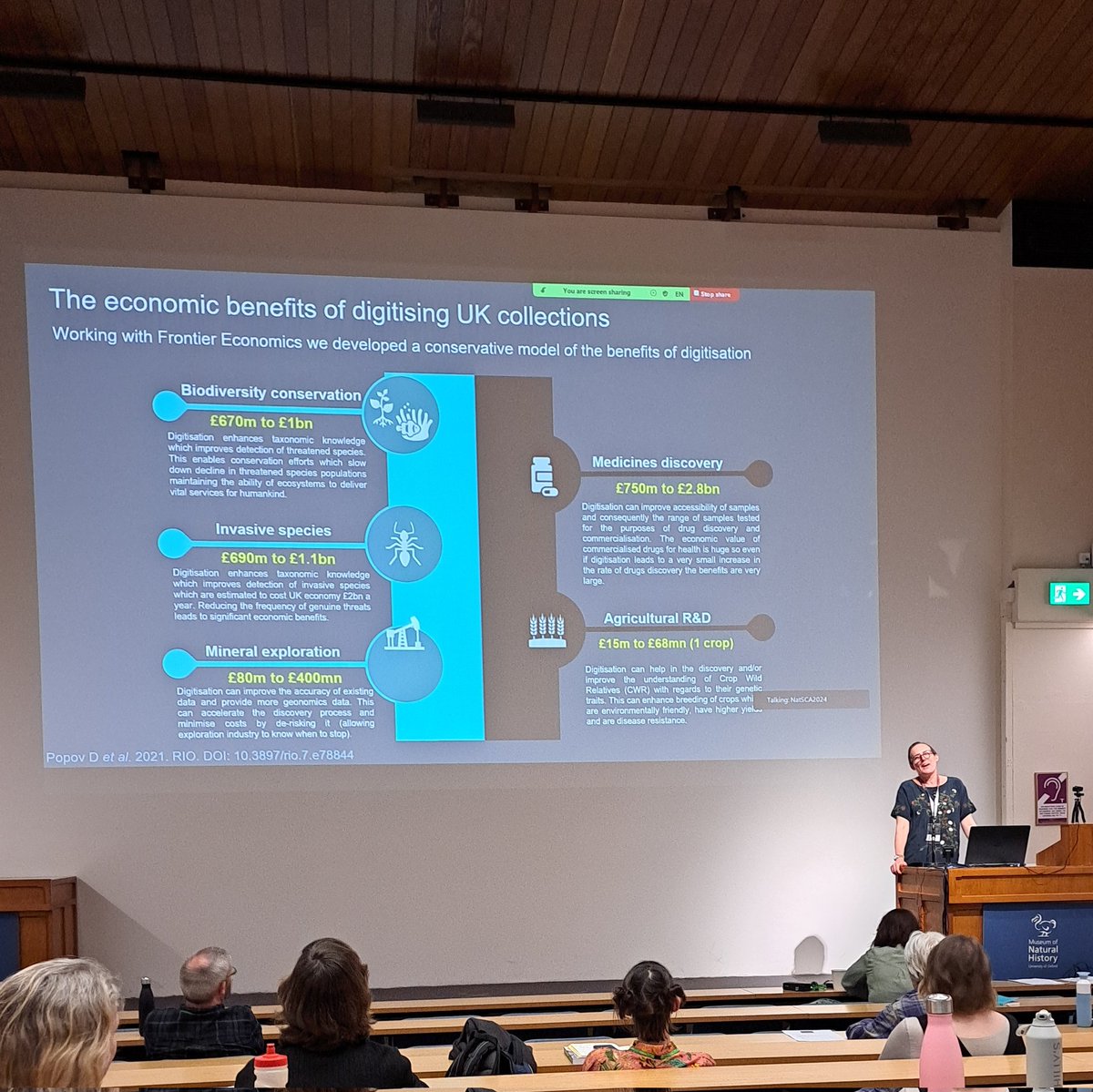 The Digitisation team went to the @Nat_SCA conference last week at Oxford University Museum of Natural History. First up, Helen Hardy gave a talk on #DiSSCoUK Unlocking the potential of the UK Natural Science Collections through digitisation