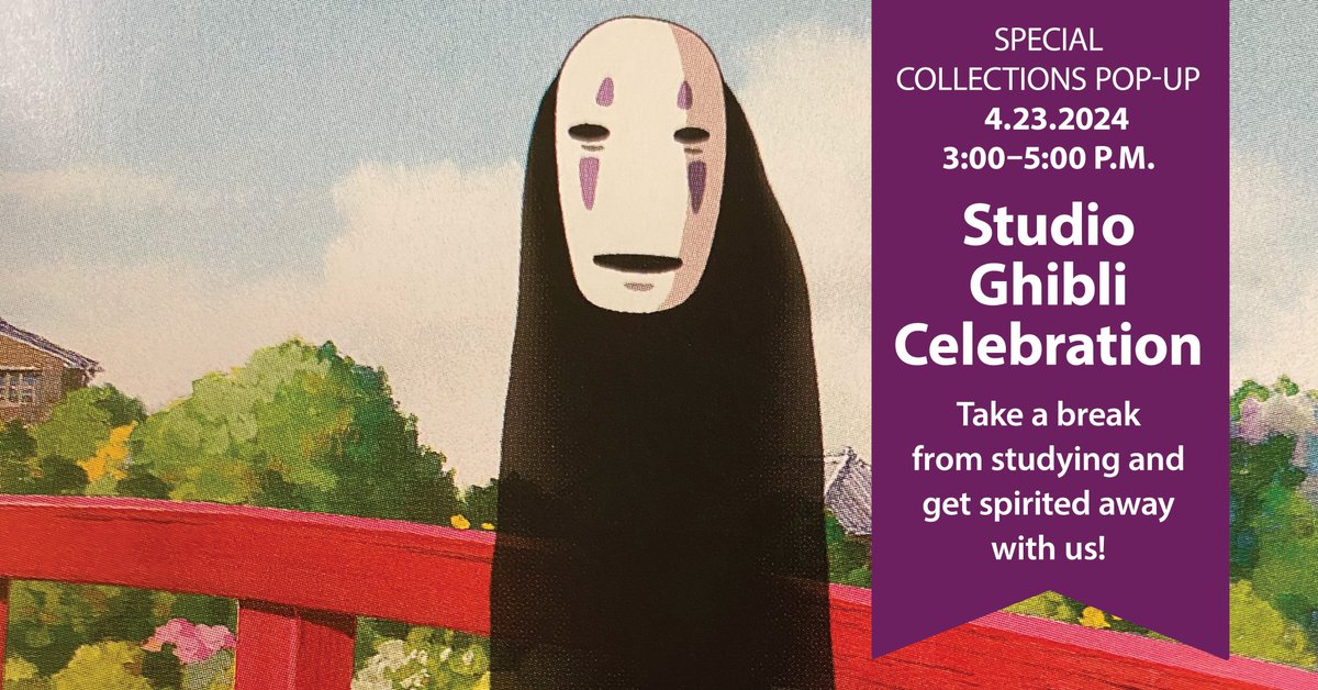 msulibraries's tweet photo. The #MSULibraries has quite a few events on deck TODAY in our last push toward crossing that finals finish line, including a @MurrayHongSPC pop-up on Studio Ghibli and crafting w/ @MakeAtState.
You've got this, #Spartans! See you on the other side of the finish line 💚🏆🎉💚 https://t.co/kn5EiJJFMu