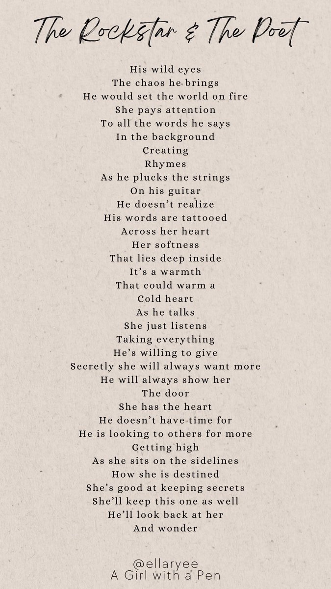 The Rockstar &amp; The Poet 
#poetry #poetrycommunity #poetrymonth #TTPD #poem #poetrybooks