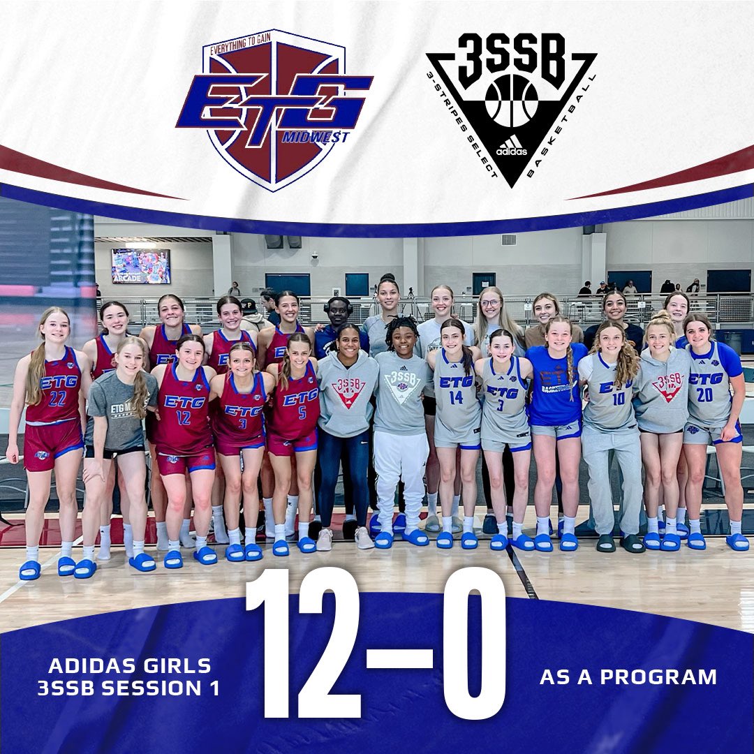 ETG Teams combined to go a PERFECT 12-0 in Chapter 1 of 3SSB‼️ 

Looking forward to Chapter 2 in Norman, Oklahoma (May 17-19) 📈

#3SSBGirls #adidasgirlsbasketball