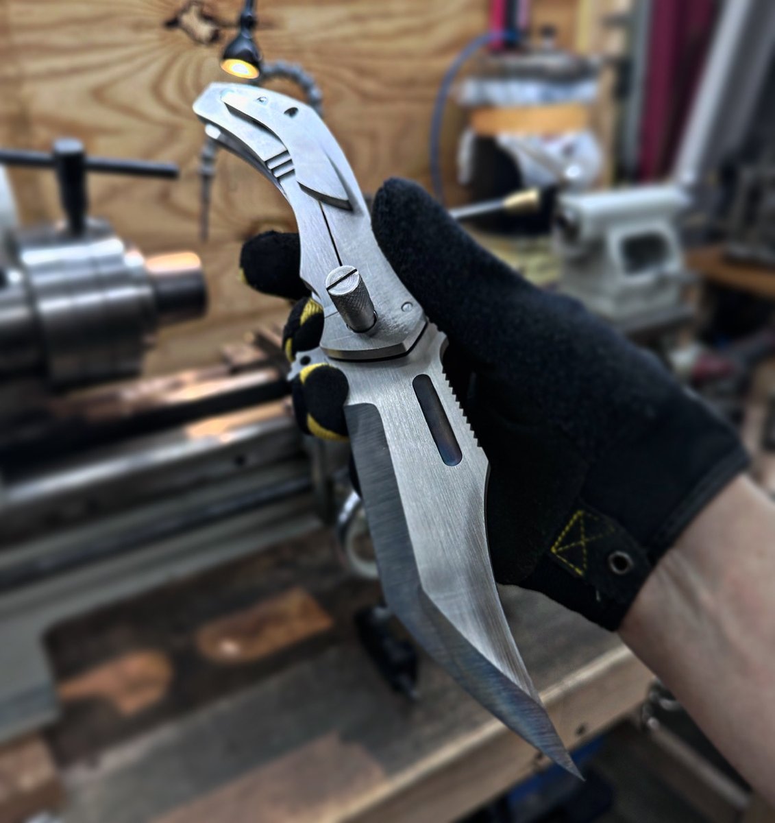 Working on new model. 4.55in blade. Anyone wants prototype #2? #workinprogress #handmade #rogovets