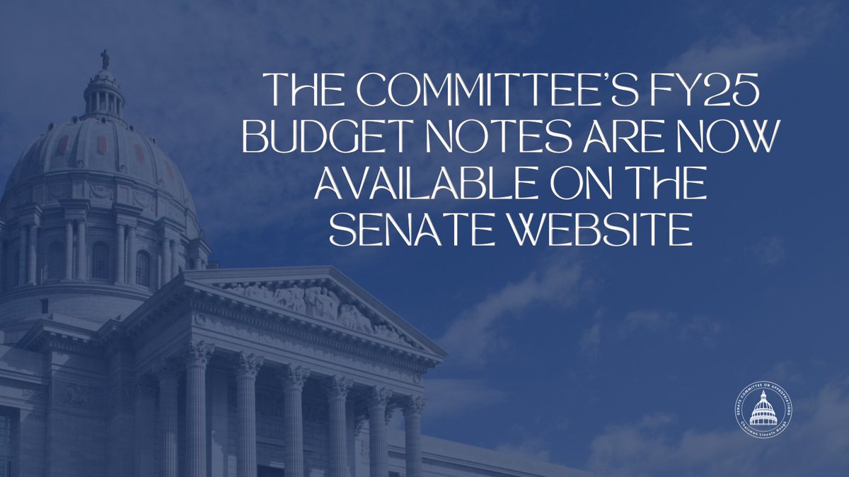The Senate Appropriations Committee’s budget notes are now available. Click the link below for access:
senate.mo.gov/webPDFs/Budget…

#moleg #mosen