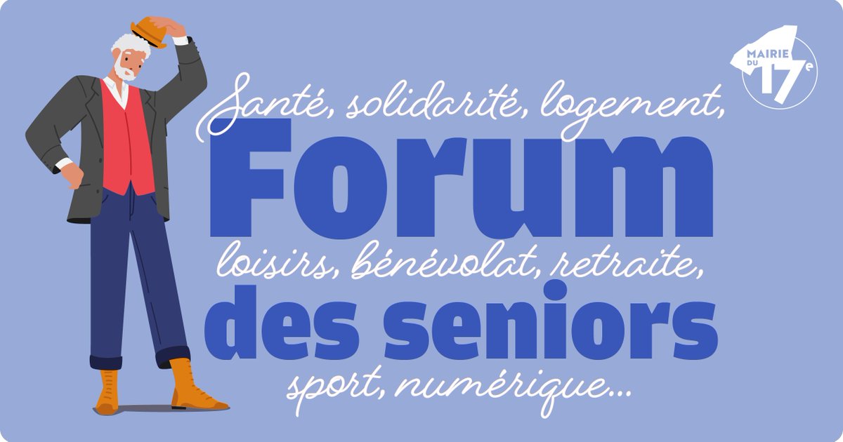 👵👴#Séniors | Vous êtes seniors ? Ne manquez pas notre forum ! Rencontrez les associations du 8e et 17e pour tout savoir sur vos droits, services sociaux, bien-être, prévention, et plus encore. 📅Mardi 14 mai, de 14h à 17h, à la @Mairie17. ✅Entrée libre