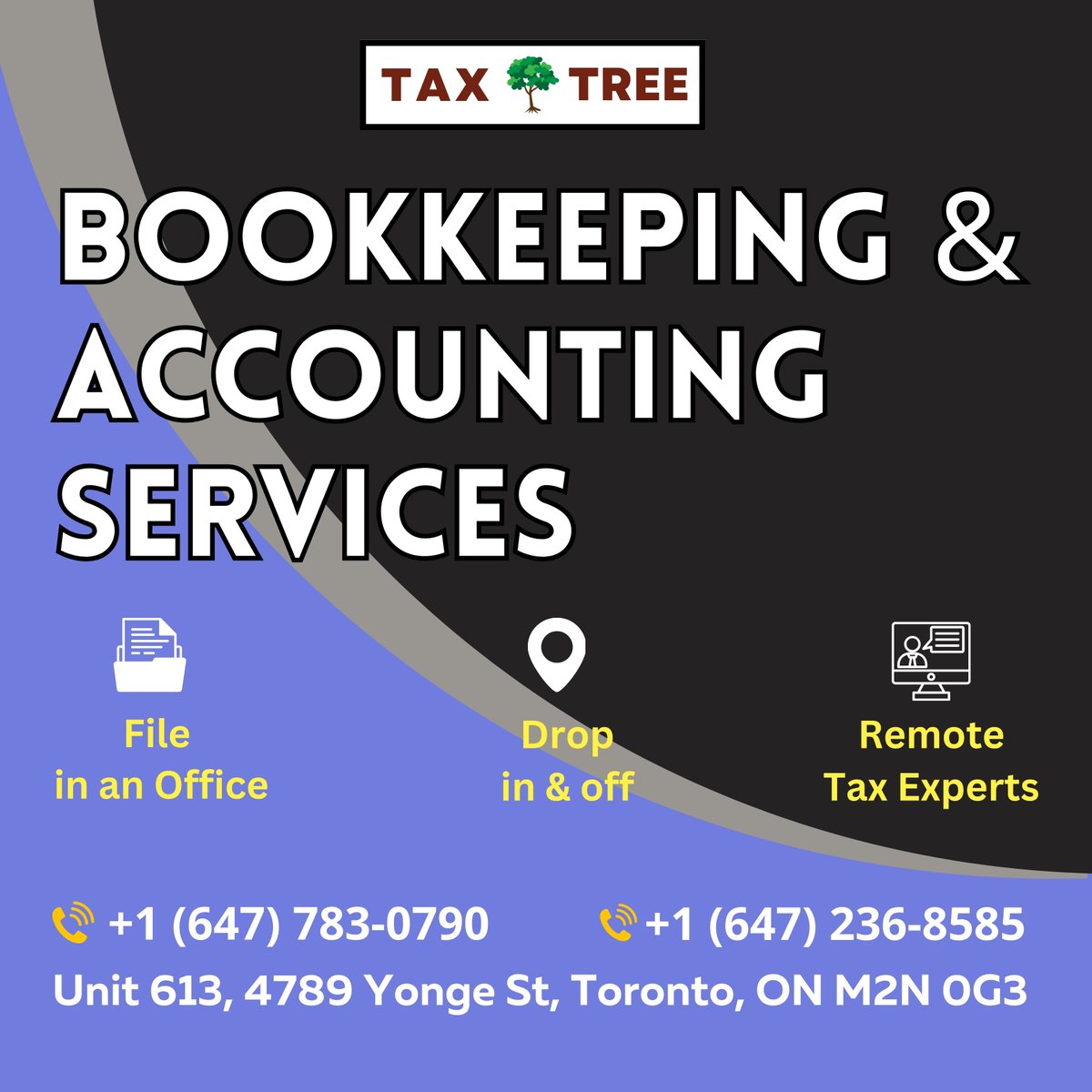 Bookkeeping & Accounting Services
Call - +1 (647)236-8585
Call - +1 (647)783-0790
....
........

#taxaccounting #tax #taxservices #taxconsultancy #accountingtax #taxseason #accounting #taxreturn #taxhelp #taxadvice #personaltaxes #smallbusinesstaxes #personaltaxes