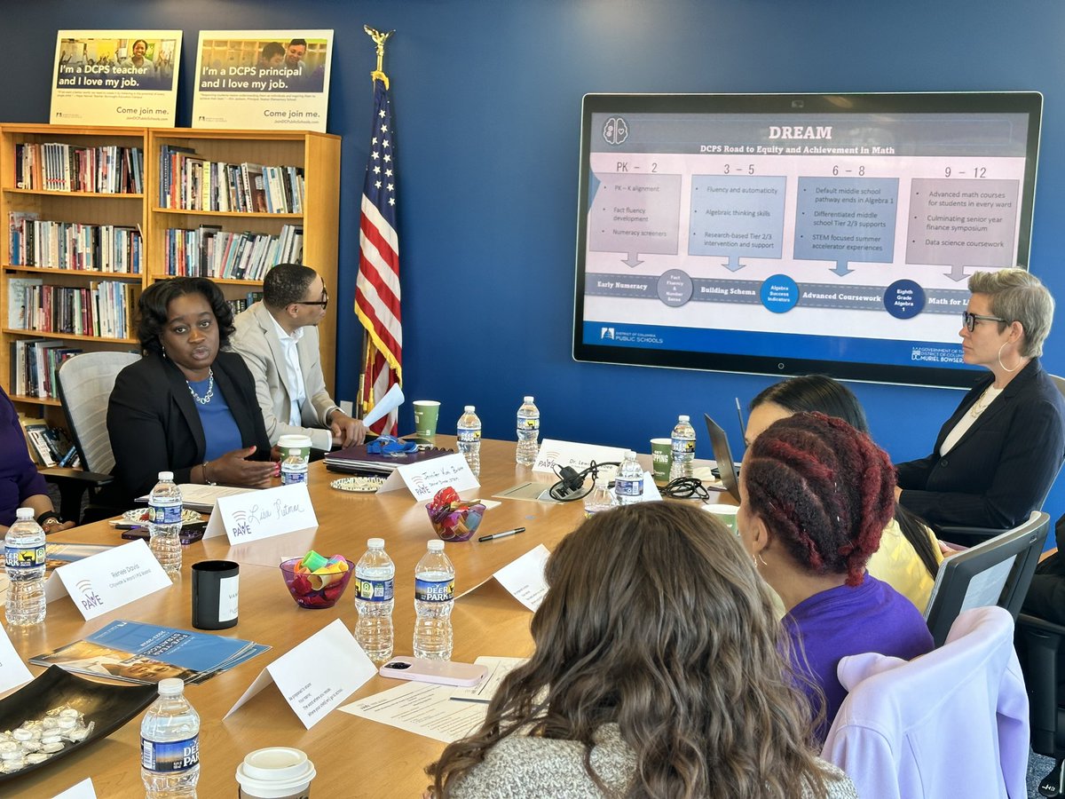 It’s a beautiful day ☀️ and the #PurpleWave is on the move! This morning we are at @dcpublicschools meeting and greeting with @dcpschancellor and his team! Our discussion is going… we are talking about the new DCPS capital strategic plan, math, and our #ParentPriorities!
