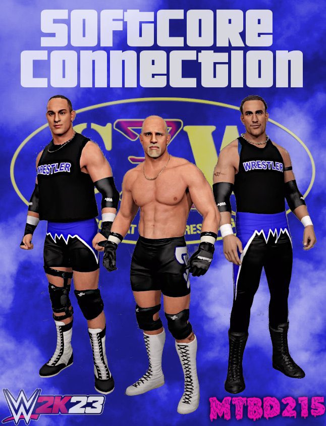 mtbd215's tweet photo. The Softcore Connection, Z-Barr, Nick Berk, &amp; Ty Street are available to download @WWEgames #2K23 #CZW #CAW by @mtbd215 @combatzone @NicholasBerk #custom alternate attires, full #movesets —Enjoy! Thanks for the Support! https://t.co/FMdMhnpbWV