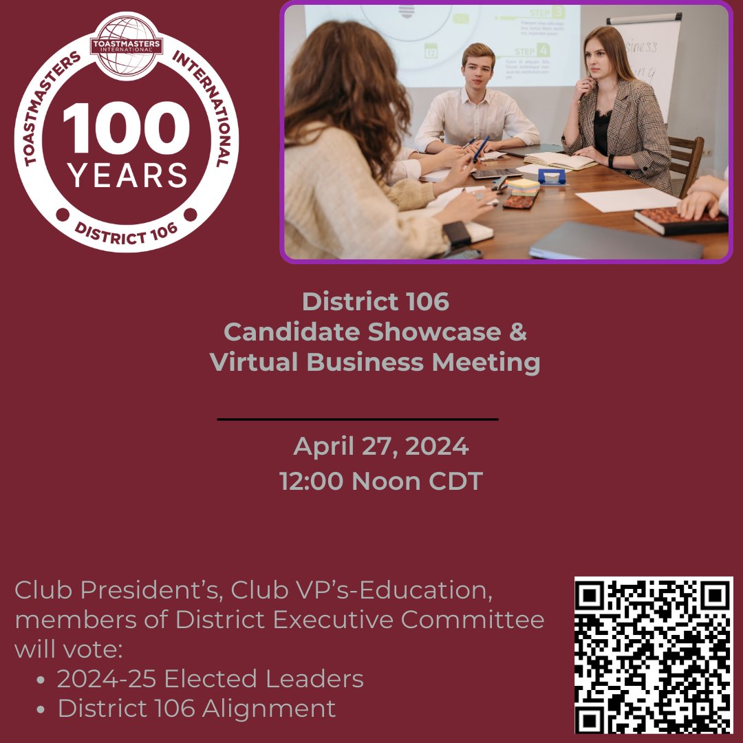 District 106 Toastmasters tweet media