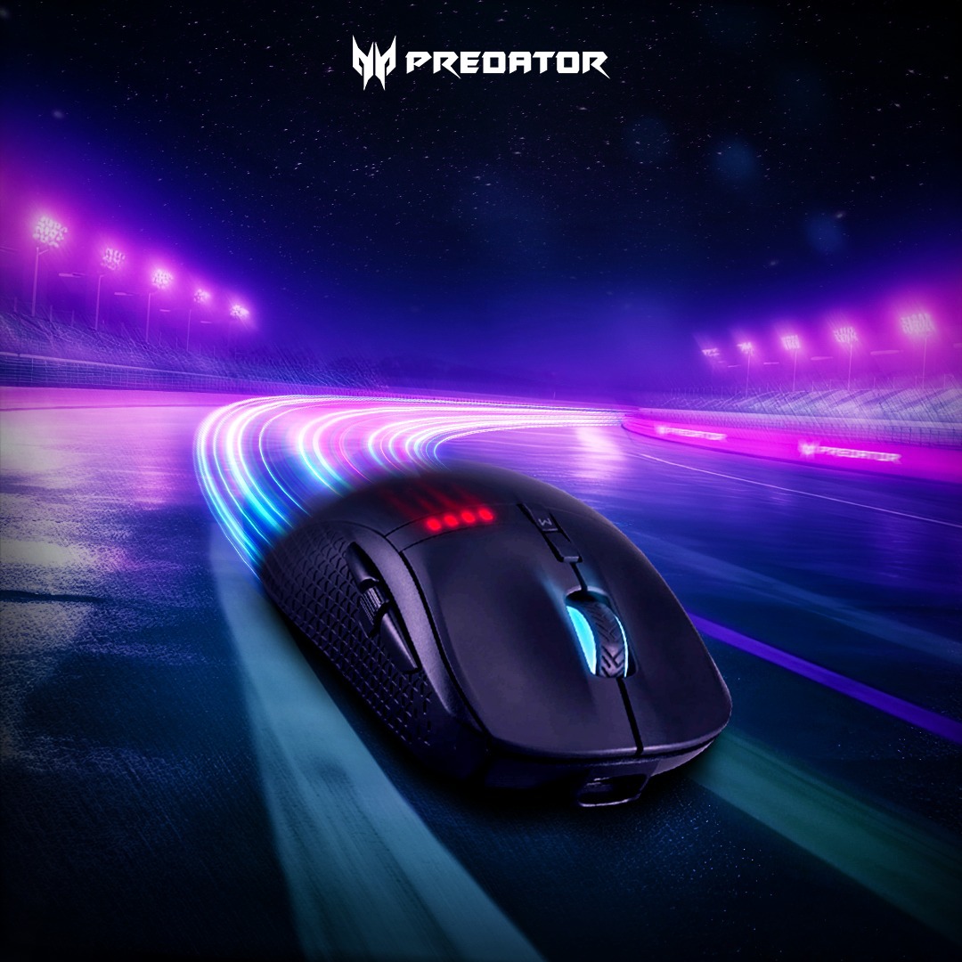 Lights out and away we go!🚦 Experience lightning-speed accuracy and high precision gaming with the Cestus 350 wireless mouse! acer.link/44qrYuR