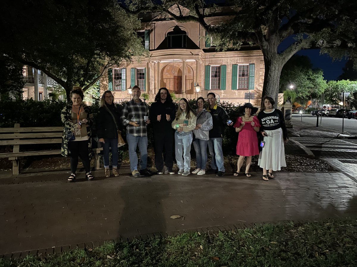 An incredible group on our #Savannah Ghost Tour last night. You guys were awesome! We stayed chatting with everyone for an hour afterwards about all things #spooky! Thank you for more 5* #Google reviews!
Book at witchinghoursavannah.com #ghosts #haunted #visitsavannah #paranormal