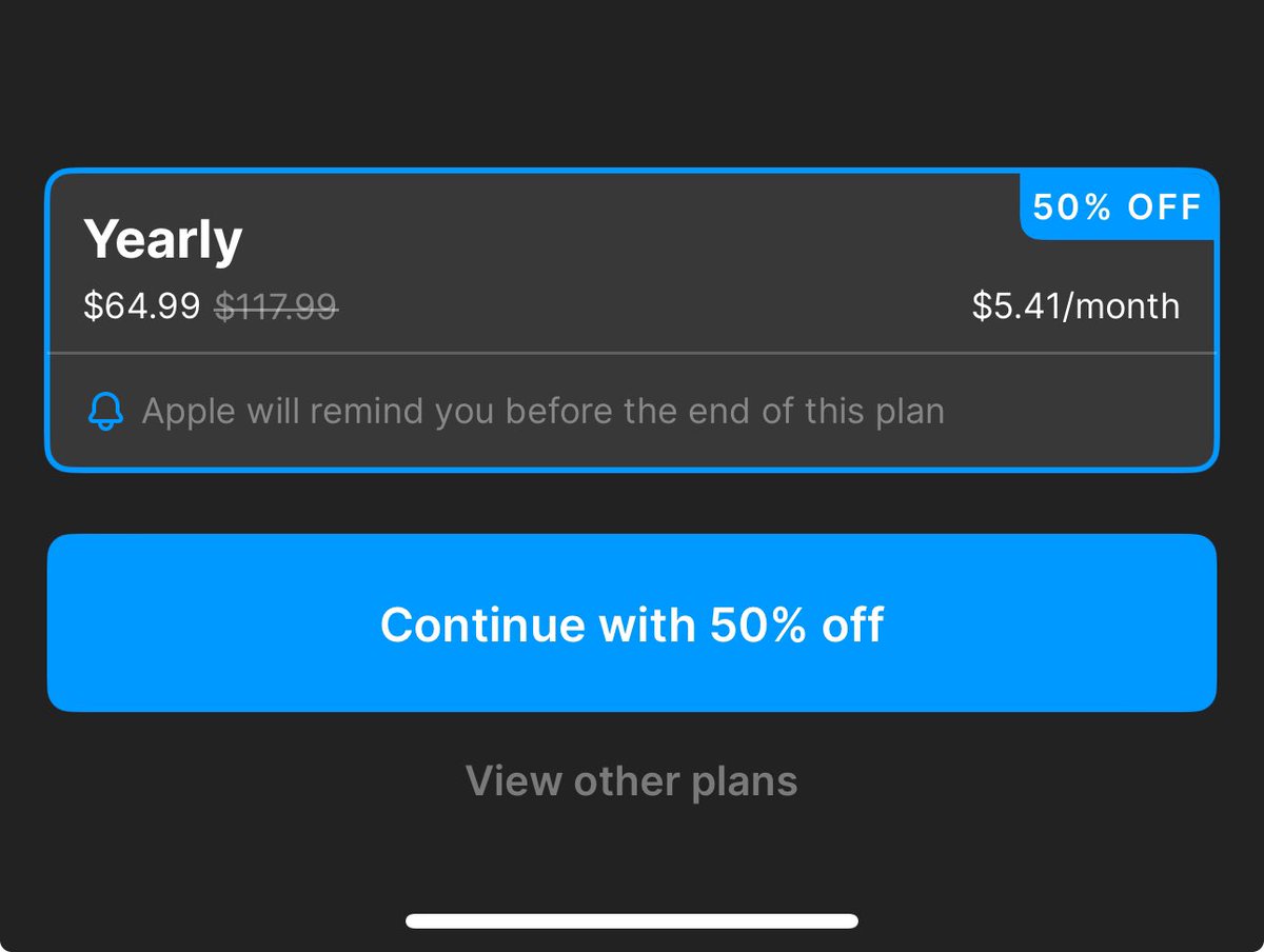 Selling subscriptions? Instead of “Complete Purchase” try “Continue with X% off”