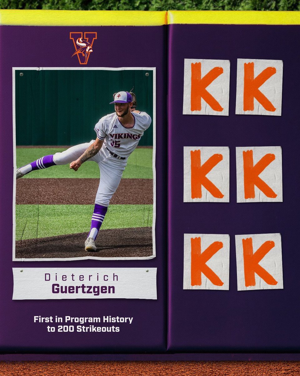 BaseballValley's tweet photo. Congratulations to our very own Dieterich Guertzgen on eclipsing 200 career strikeouts! First in program history to do so! https://t.co/AQCcDCKB9P