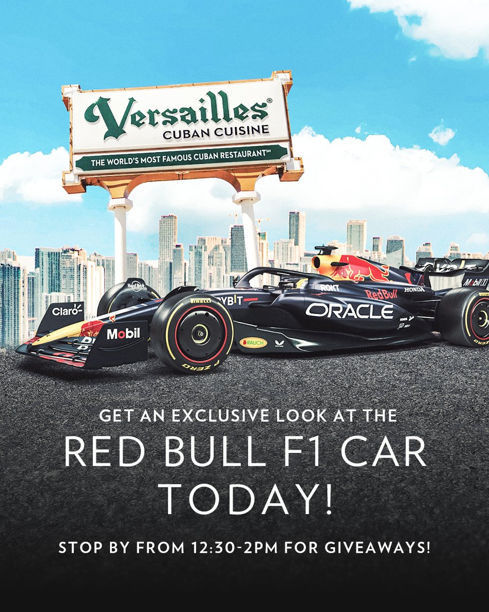 Get ready, set, go! Join us today from 10 a.m. until 10 p.m. for an exclusive look at the Red Bull F1 car. Stop by between 12:30-2 p.m. for a chance to participate and win a Red Bull beverage and merch giveaway!🏎️ 🏁