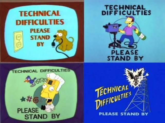 We need 'cyber disruption most wanted' posters featuring squirrels, mylar balloons, and some version of the Simpsons 'technical difficulties' overlays like these: