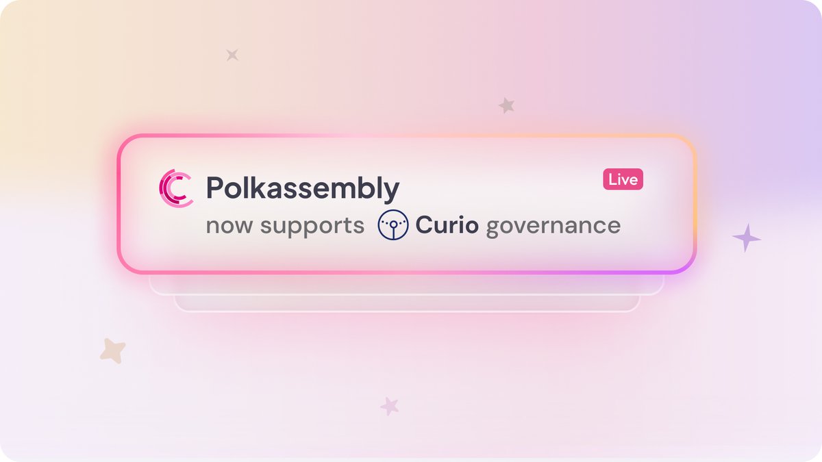 polk_gov's tweet photo. We are elated to announce that you can now participate in Curio governance right on Polkassembly.🔥😍 https://t.co/fOopieUwvL