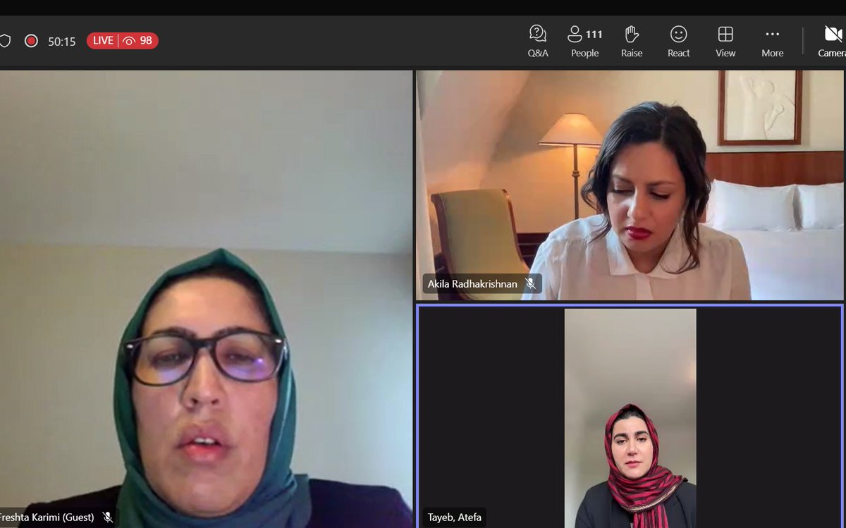“All these restrictions is a significant setback for the situation of women, for the improvement of the rights women in Afghanistan that we had through the past two decades” @AtefaTayeb
#CodifyGenderApartheid #EndGenderApartheid #WomensRights #WCRAN